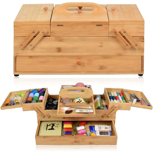 Wooden Sewing Box Organizer