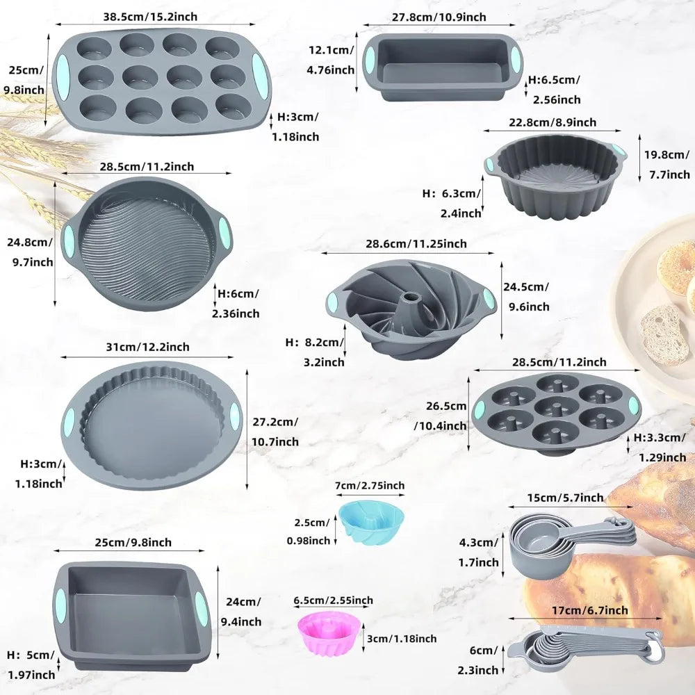 49 Pieces Silicone Bakeware Set