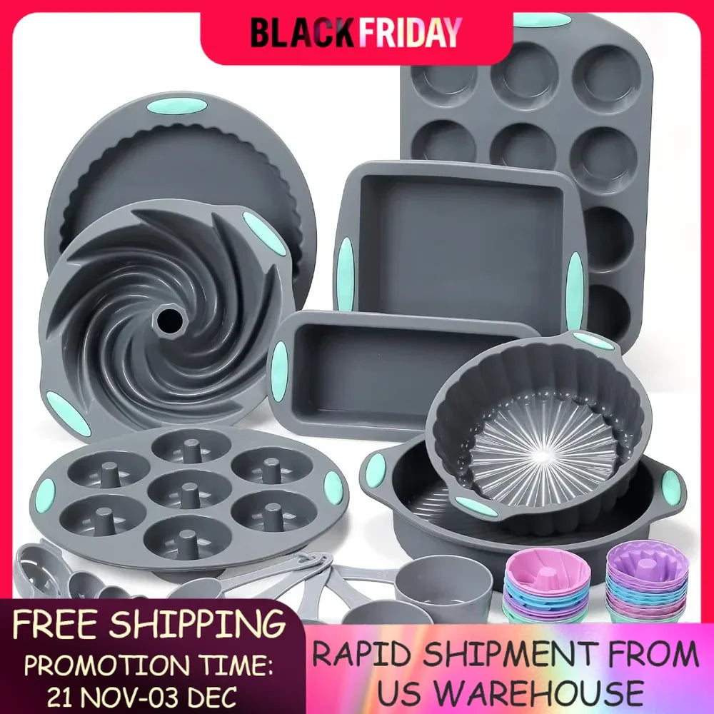 49 Pieces Silicone Bakeware Set