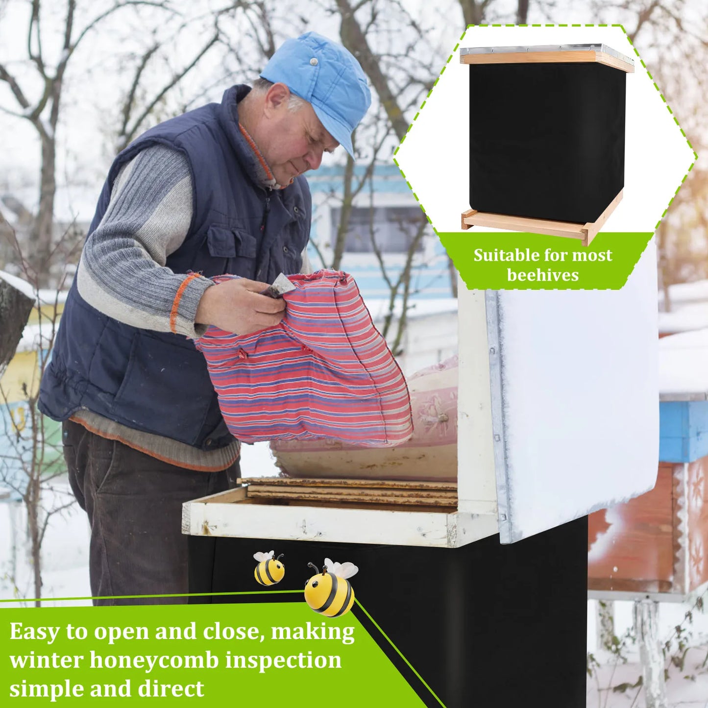 Winter Bee Hive Wrap Box Insulated Cover